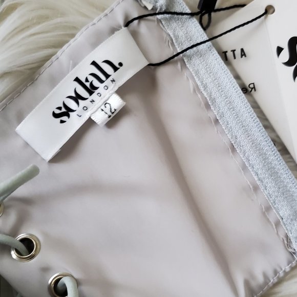 Sodah Spice Corset Top & Soft Mesh Cropped Sleeve SZ 12 - Picture 7 of 10